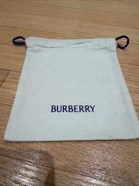 Burberry Cream Pouch with Navy Logo and Ties